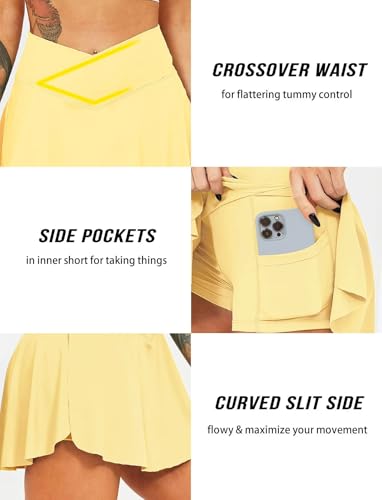 TZLDN Women's Tennis Skirt with Shorts Pockets High Waisted Crossover Pleated Workout Athletic Golf Skorts Skirts4