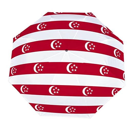 Best foldable umbrella singapore Singapore Flag Automatic Open Umbrella