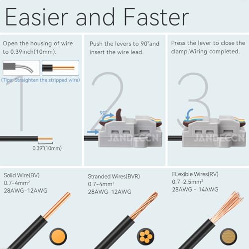 JANDECCN 6Pcs Blocos de Terminais de Trilho Din, Conectores de Fio de Emenda Diy para Circuito Em Li