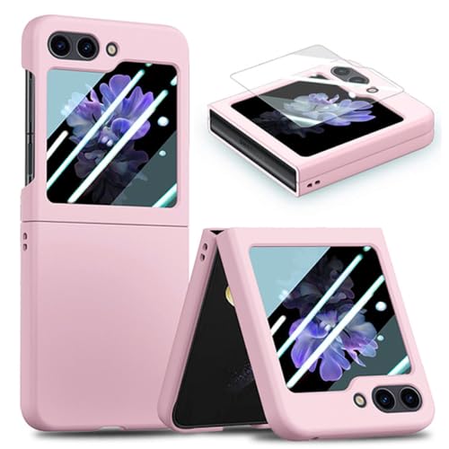 Coque Samsung Flip 5 antichoc en verre trempé anti-rayures rose