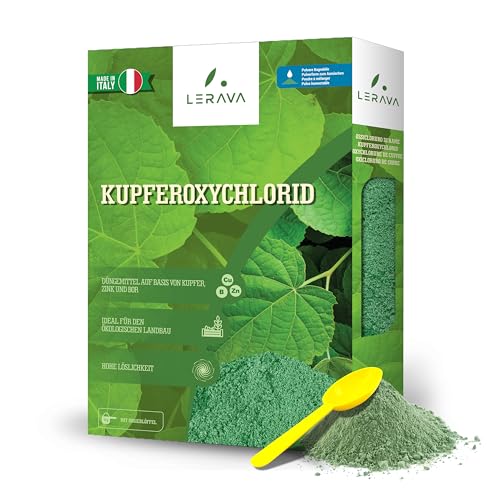 LERAVA Kupferoxychlorid (800 g) - Biologisches Kupfer für Pflanzen - Schutz gegen Pilzbefall und Bakterien - Lösliches Pulver für Garten und Obstbäume - Kupfer zur Stärkung der Pflanzengesundheit