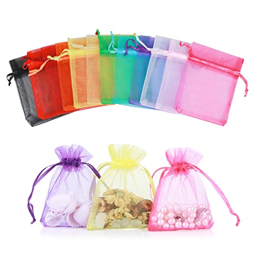 Ropiaece 120 Pezzi Sacchetti Organza 7x9, Colore Trasparente Sacchetti...