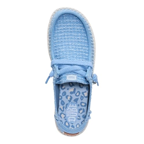 HEYDUDE Women's Wendy Frayed Canvas Slip On Shoe, Faded Denim, Size 7 - image 4