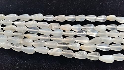 Pierre de lune blanche en goutte 6x8mm LKBEADS pour création bijoux