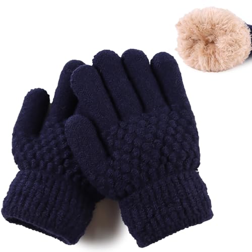 Image of JANGANNSA Cold Weather Kids Gloves Warm Knitted Children Magic Glove With Fleece Lining Winter Gloves For Boys Girls