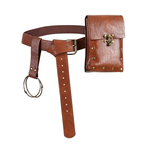 Leather Sword Belt Saber Dagger Holster, Vikings Pirate Cosplay Medieval Renaissance Accessories for Ren Faire