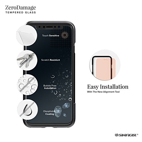 Iphone X/Xs Case, Saharacase Protective Kit Bundle + Zerodamage Tempered Glass Screen Protector Rugged Protection Anti-Slip Grip Shockproof Bumper Anti-Scratch Back Slim Fit - Clear Rose Gold #TOP5