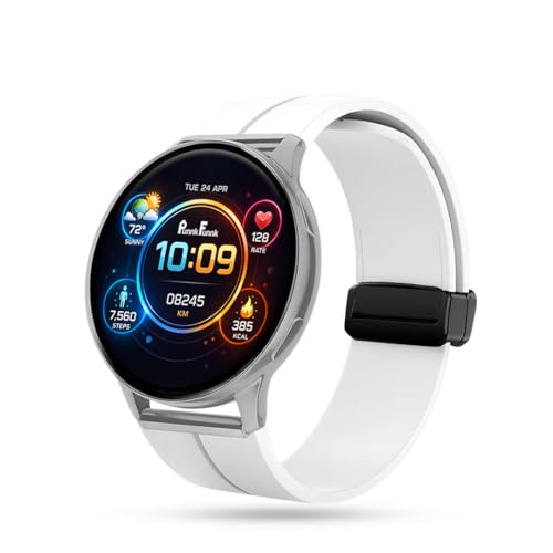 Image of PunnkFunnk Active 5 Smart Watch with 1.3 inch AMOLED HD Display | Bluetooth Calling, AI Voice Assistant, 100+ Sports Modes, Heart Rate & SPO₂ Tracking, IP68 Waterproof for Men & Women- (White)