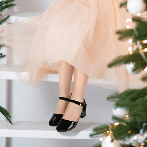 Hehainom Girls Dress Shoes Toddler Closed Toe Flower Girl Heels for Party Wedding Princess Shoes2