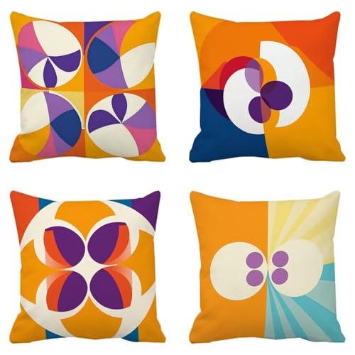 Coussins canapé extérieur imperméable orange 45x45 contre les taches - 2