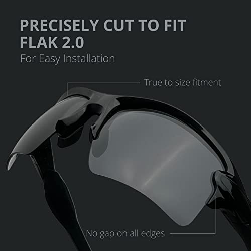 Dynamix Polarized Replacement Lenses For Oakley Flak 2.0 Xl | Easy To Install | Fit Perfectly | Solid Black #TOP2