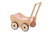 pinolino lauflernwagen uli Puppenwagen 'Trixi', inkl. Bettzeug 'Herzchen', rosa, mit Bremssystem, gummierten Holzrädern und Stahlachsen. Schiebegriff 3-fach höhenverstellbar. Aus massiver Buche, unbehandelt, Maße L 47 x B 35 x H 53 cm, Teilmontage erforderlich, Art.-Nr.: 262005-7