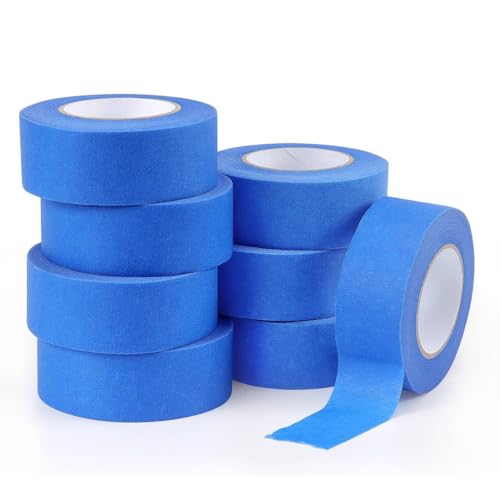 Ruban de masquage bleu 2,5 cm LONGKEY pour loisirs créatifs et dessin en lot de 8 rouleaux