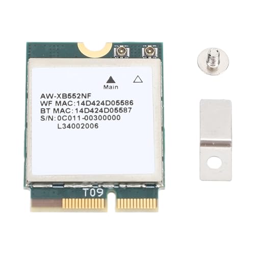 Yunseity MT7902 Wireless Network Card, 2400Mbps WiFi 6E Band 2.4GHz 5GHz 6GHz 5.2 M.2 Adapter, with Stable Connection, for Laptop PC Desktop 10 11