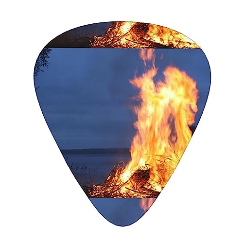 荒れ狂う火が燃える ギターピック Guitar Pick 12枚セット ティアドロップ型 エレキギター/アコースティックギター/クラシックギター/ベース等の練習に最適な12枚セット