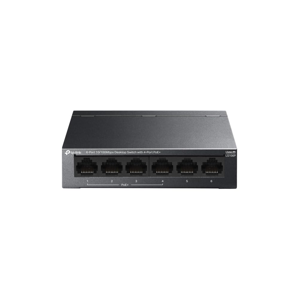 TP-Link LS106P Litewave 6-Port 10/100Mbps Desktop Switch | 4-Port PoE+ @ 65W | Extend Mode (250m) | Isolation Mode | PoE Auto Recovery | Fanless Metal Casing | Plug & Play-image-3