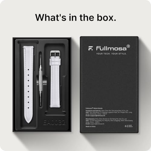 Image of Fullmosa Watch Band, Quick Release Leather Watch Strap Compatible with Samsung Galaxy Garmin for Men Women, Replacement Bands Width 12mm 14mm 16mm 18mm 19mm 20mm 21mm 22mm 24mm