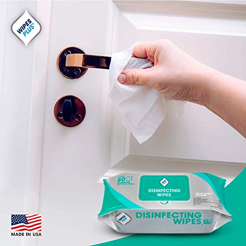 WipesPlus Disinfecting Wipes (320 Total Wipes) - 4 Packs of 80 Industrial Strength Sanitizing Wipes - 80 Disinfectant Wipes per Pack - Made in the USA - Thumbnail 5