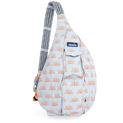 Image of KAVU Rope Sling Bag - Large Crossbody Bags for Women & Men | Hands Free, Cross Body for Travel, Hiking & Everyday Carry, with Padded Back, Adjustable Rope Strap & Cotton Canvas