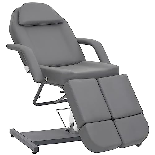 CHARMMA Treatment Chair Grey Faux Leather (100% PVC),Iron Large,Massage Chairs-110269