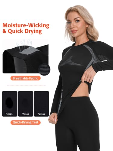 ATTRACO Thermal Underwear Set Womens Long Johns Warm Base Layer Top Bottom for Cold Weather Clothes4