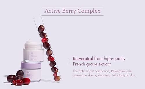 Dr.ceuracle Vegan Active Berry Lifting CreamㅣFrench Grapes Cream For Plumper ComplexionㅣResveratrol Capsules For Anti-Oxidant, Vitamin A From Cranberry, Upcycled Grape Seed OilㅣHydration, Revive & Rejuvenate Skin #TOP4