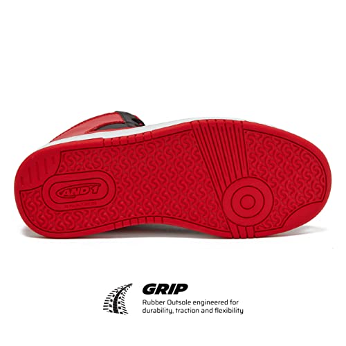 And1 Slam Kids Basketball Shoes, Mid Top Cool Court Sneakers For Kids Black/Red, 1 Little Kid #TOP4