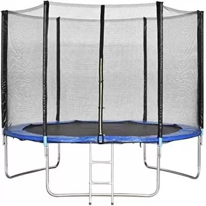 IRIS Fitness TUV Approved Trampoline with Enclosure net and Poles Safety Pad Ladder Jumping Mat (6feet)
