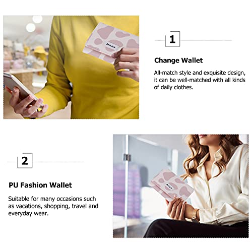 VALICLUD Cow Wallet Kawaii Wallet PU Tri-folded Cow Print Purse Cute for Teen Girls4