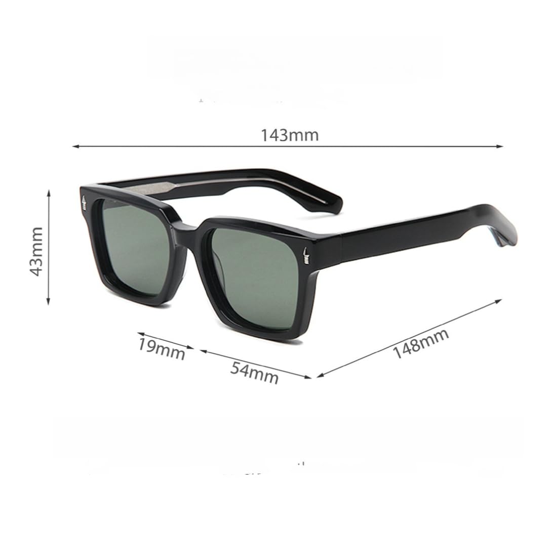 Occhiali da sole polarizzati spessi in acetato, stile retrò, per uomo e donna.