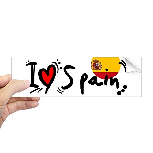 I Love España palabra bandera pegatina rectangular para parachoques y portátiles 2