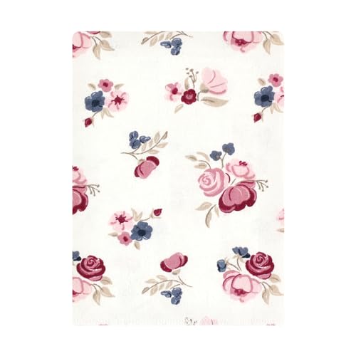 Image of Hudson Baby Unisex Baby Cotton Poly Flannel Burp Cloths Bundle, Dusty Rose Floral, One Size