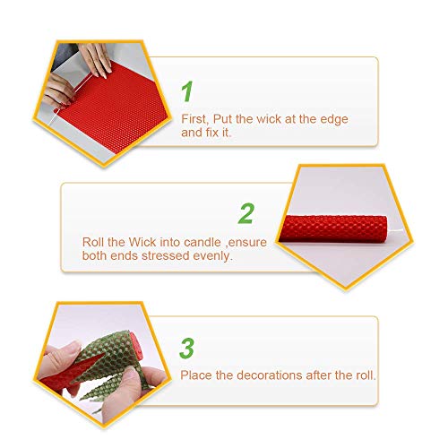 Tafuero Beeswax Honeycomb Candle Sheets,12Pcs Beeswax Candle Making Kit Natural 10" X 8",Make Your Own Ideas Candle For Kids And Adults,Making Handsome Rolling Candle For Hanukkah And Party #TOP2