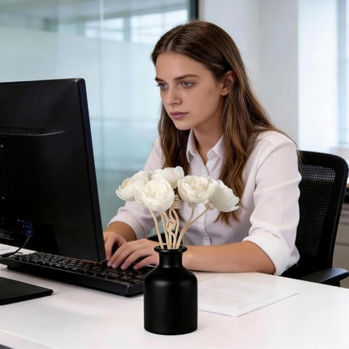 HOLIDYOYO Aromatherapy Reed Diffuser Sticks with Faux Peony Flower Head 10 Pack Rattan Oil Diffuser Sticks for Home Office Bedroom Decorative Aroma Sticks 8.66 Inch by HOLIDYOYO - Image 3