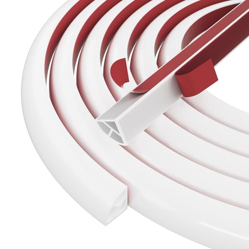 Flexible Quarter Round Molding Bendable Molding Trim,Peel and Stick Silicone Rubber Edge Trim for Floor,Tub,Cabinet,Flexible Shoe Molding Around Curved Stairs,Columns and Wall-118” L x 0.6” W x 0.6” H