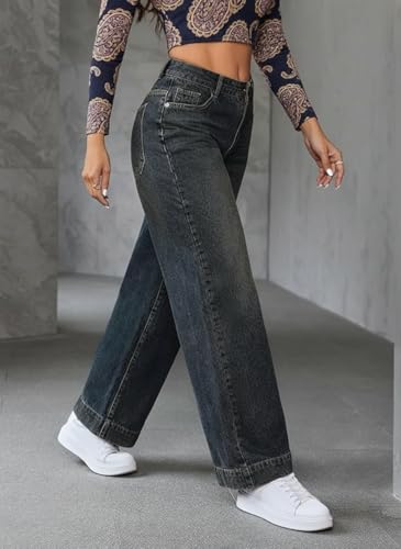 Image of ODDMONEKY Baggy Jeans for Women || Relaxed Fit Wide Leg High Rise Jeans for Women (Wjeans-8)