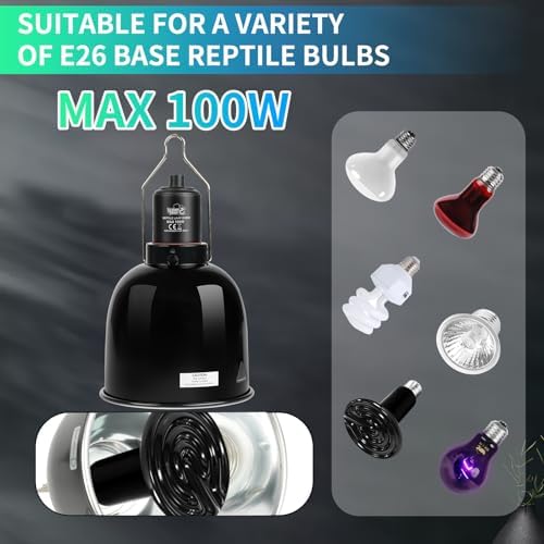 LUCKY HERP Reptile Light Fixture with Dimming — bottom and base construction detail