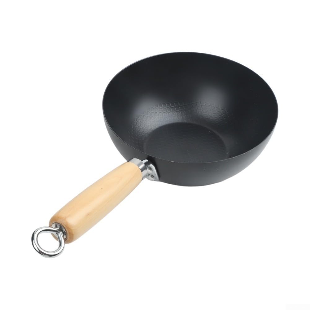 Wok 20cm Fer pour forgé Antiadhésif Naturel Induction Wok 20cm(C-24CM)