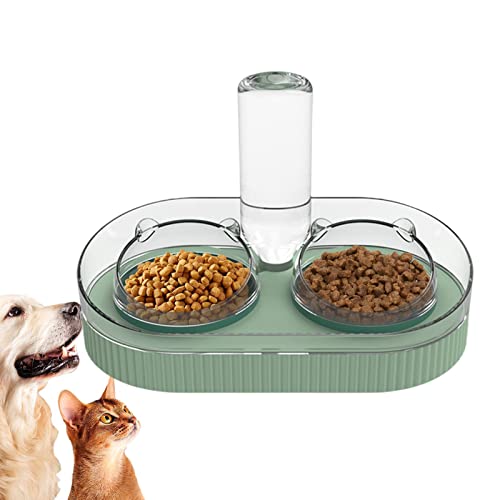 Dispensador automático de água para gatos, Siphon Principle Feeding System Transparent Food Feeder W