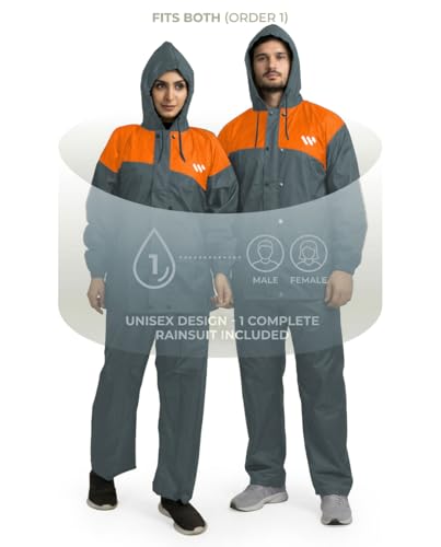 Image of Ranger Unisex 1 Set Rain Suit with Hooded Jacket & Trouser | TPU Coated Bike Riding Wear with Seam Sealed Protection
