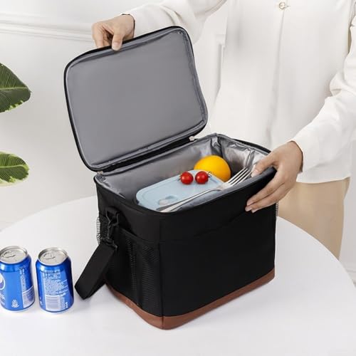 Bolsa de almuerzo aislada para mantener comida caliente con forro de PEVA lavable E 8