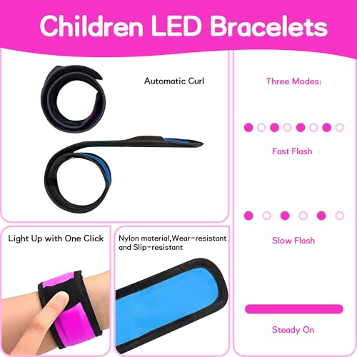 6 Stück LED Armbänder, LED Leuchtarmbänder, grüne LED Armbänder, Kinder grün - Bild 15 von 43