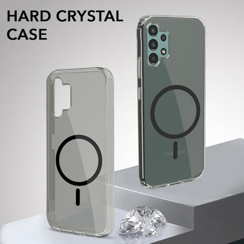 Image of Jkobi Lifetime Anti-Yellow MagSafe Compatible Clear Back Cover Case for Samsung Galaxy A13 4G (Sleek Hard Crystal | Shockproof and Camera Protection)