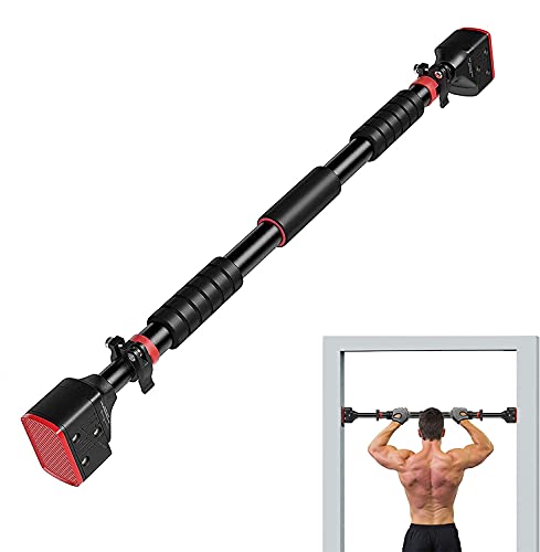 AIWEIS Door Pull Up Bar No Screws, Wide Grip Heavy-Duty Metal and Foam Chin-Up Pole, Adjustable Great for Home Gyms, Fitness and Training AWS002