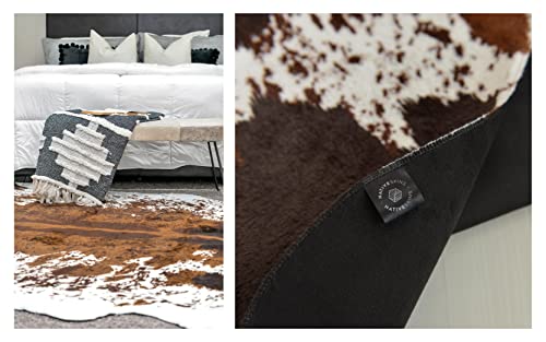 Nativeskins Faux Cowhide Rug Large (6.2Ft X 8.2Ft) - Cow Print Area Rug With Faux Suede No-Slip Backing (Brown, Oversized) #TOP3