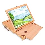 Premium Quality Material: Made of German beechwood, the tabletop sketch box easel is sturdy and durable. Four non-slip and wear-resistant rubber feet are designed at the bottom to protect the desktop from scratches, providing a stable drawing table b...