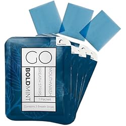 Breath Strips for Bad Breath by Go Mouthwash- Indivivual Packets containing 3 Bold Mint Strips - Alternative to Breath Mints, Travel Mouthwash, Breath Spray, and Other Fresheners - Perfect on the GO