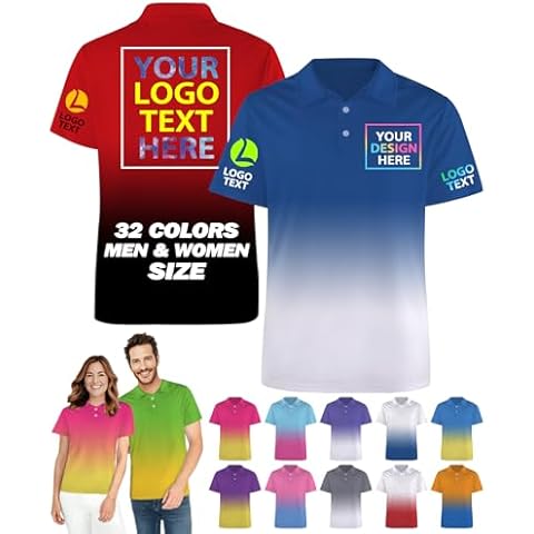 Custom Polo Shirts for Men Women Design Your Own Logo Golf Shirt Personalized Business Shirts Short Sleeve, S-5XL, Style2 Cover