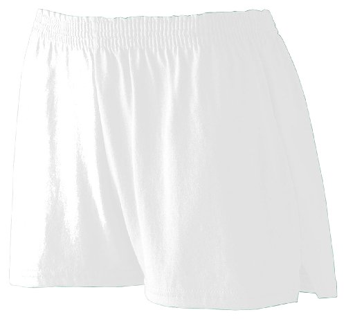 Augusta Sportswear Girls Trim Fit Jersey Short, White, Small