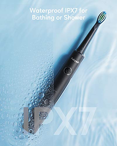 Gloridea Electric Toothbrush For Adults And Teens , 7 Brush Heads Tongue Scraper Timer Ipx7 Waterproof 5 Modes 40,000 Vpm , 2Hrs Charge For 30 Days Using , Black Rechargeable Sonic Toothbrush #TOP5